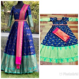Full Stitched Banarasi Zari Weaving Work Gown With Dupatta 