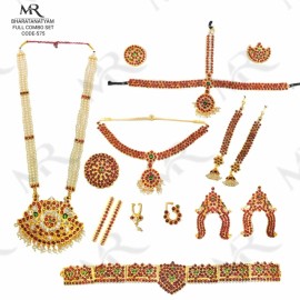 Pattern-A Bharatnatyam Full Jewellery Set
