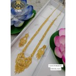 Beautiful Design One Gram Gold Long Necklace Set Design L-3