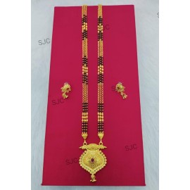 Beautiful Design Long Golden Mangalsutra With Earrings  Design M-2