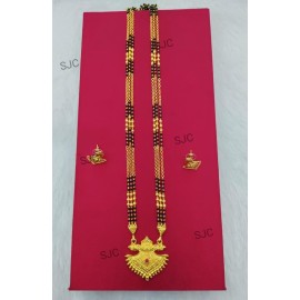 Beautiful Design Long Golden Mangalsutra With Earrings  Design M-3
