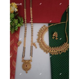 Beautiful Neckline with 36 Inch Mangalsutra  combo Set 