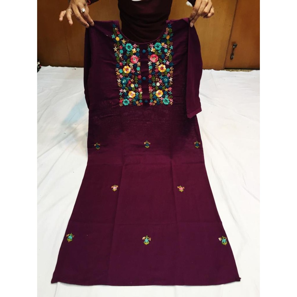 Pure Cooton Hand Embroidery Kurti 