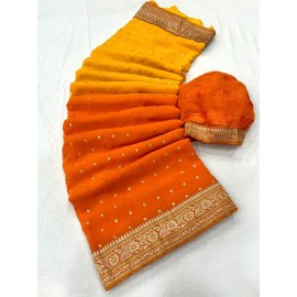 Heavy Georgette Saree with Attached Weaving Border 