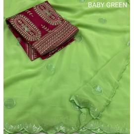 Soft Faux Georgette Saree 