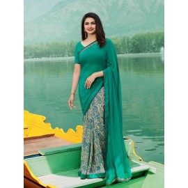 Printed Half Georgette Saree 