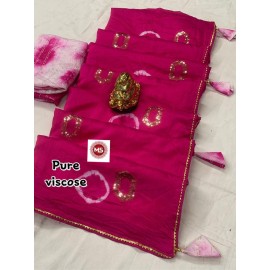 Beautiful Traditional Handmade Khaja Bandhani Saree 