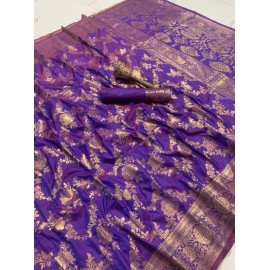 Pure Silk Mina Zari With Heavy Weaving Work Saree 