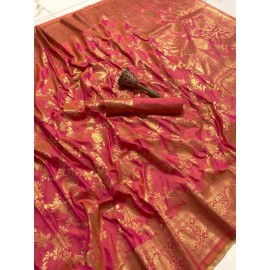 Pure Silk Mina Zari With Heavy Weaving Work Saree 