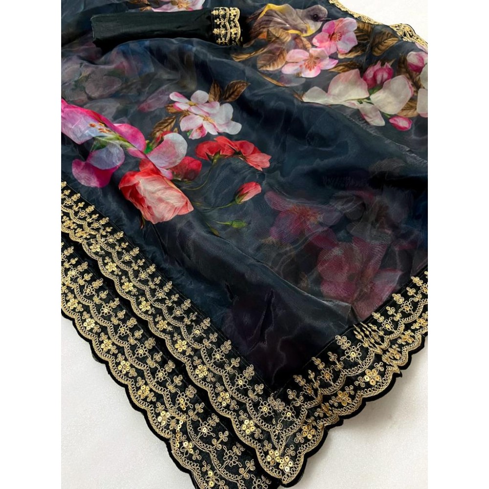 Beautiful Heavy Pure Organza Digital Printed Sarees 