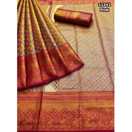 Kanjivir Pattu Silk Pure Zari Weaving Sarees 