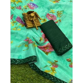 Georgette Flower Printed Sarees