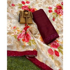 Georgette Flower Printed Sarees