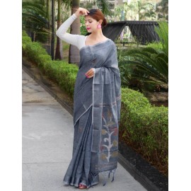 Pure Linen and cotton Yarn Sarees 