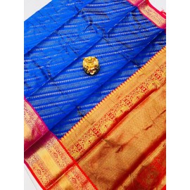 Rich Contfast Zari Wooven Pallu ,Kanchipuram Handloom Weaving Silk Sarees 