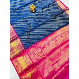 Rich Contfast Zari Wooven Pallu ,Kanchipuram Handloom Weaving Silk Sarees 