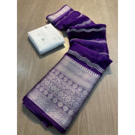 Multi Embroidery, Kanchipuram Orgenza Jacquard Sarees