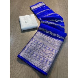 Multi Embroidery, Kanchipuram Orgenza Jacquard Sarees