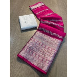Multi Embroidery, Kanchipuram Orgenza Jacquard Sarees