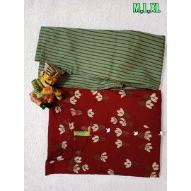  Red and GREEN Pure Cotton Kurti Set 