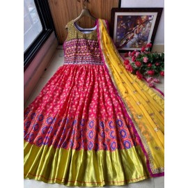 Designer Printed Anarkali Gown Woth Dupatta 