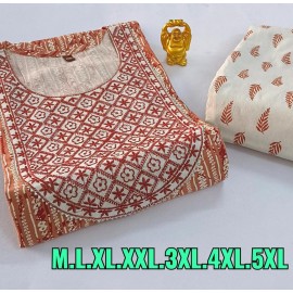 Heavy Cotton Slub Kurti With Pant 