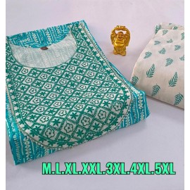 Heavy Cotton Slub Kurti With Pant 