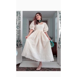 Luckhnawi Chikankari Cotton Dress 