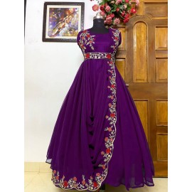 Heavy Georgette With Embroidery Work Dress