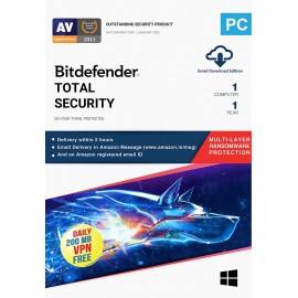 Bitdefender - 1 Computer,1 Year - Total Security | Windows | Latest Version | Email Delivery in 2 Hours- No CD |