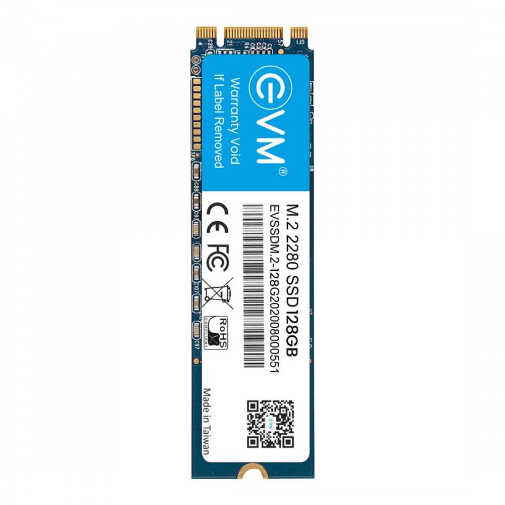 EVM M.2 (2280) 128GB SATA SSD 3D TLC NAND Flash Internal SSD Fast Performance Ultra Low Power Consumption (EVMM2-128GB, Black)