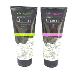 GEMBLUE BioCare Charcoal Scrub and Charcoal Mask (200 ml Each) -Combo of 2