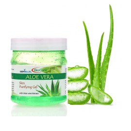 Gemblue Biocare Aloe vera gel ; Bio Organic Non-Toxic Aloe Vera Gel for Acne, Scars, Glowing & Radiant Skin Treatment-500 gm (500 ML)