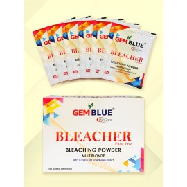 Gemblue Biocare Bleacher Powder | Dust Free Bleaching Powder | Multiblonde | Upto 7 Level Lift Lightening Effect | No Added Ammonia (15gm X 6 - 90gm)