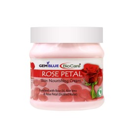 Gemblue Biocare Rose Petal Skin Nourishing Cream Enriched with Rose Oil, Aloevera and Rose Petal, 500ml