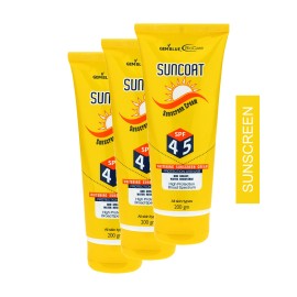 Gemblue Biocare Suncoat Sunscreen Cream SPF45 200Ml Sun Protection Day Cream (Pack of 3)