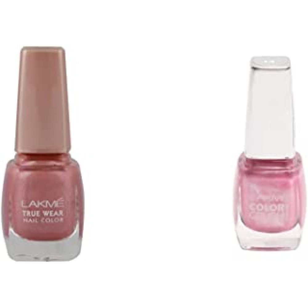 Lakmé True Wear Nail Color, Pinks N238, 9ml and Lakmé True Wear Color Crush Nail Color, Shade 14, 9 ml