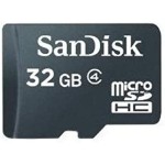 SanDisk 32GB MicroSDHC High Speed Class 4 Card with MicroSD to SD Adapter
