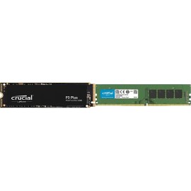 Crucial P3 Plus 500GB PCIe 4.0 3D NAND NVMe M.2 SSD, up to 5000MB/s - CT500P3PSSD8 & RAM 16GB DDR4 3200 MHz CL22 Desktop Memory CT16G4DFRA32A
