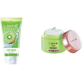 LAKMÉ Blush & Glow Kiwi Freshness Gel Face Wash, with Kiwi Extracts, 100g and 9 to 5 Naturale Day Creme SPF 20, 50 g