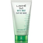 LAKMÉ 9to5 Matte Moist Clay Facewash, Green Tea, Kaolin and Bentonite Clay, Removes Excess Oil, Cleansed, Refreshed Matte Looking Skin, 100g, White