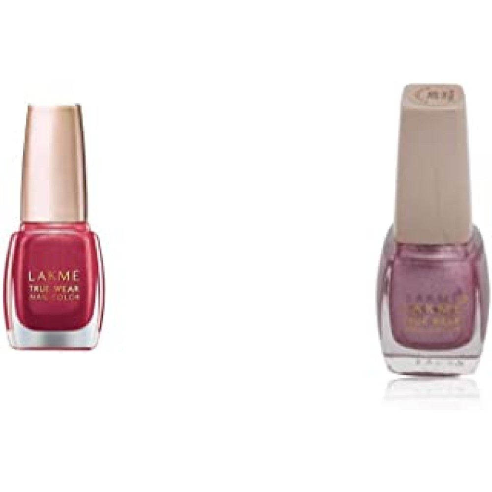Lakmé True Wear Nail Color, Shade 506, 9 ml and Lakmé True Wear Nail Color, Shade TT20, 9 ml