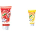 LAKMÉ Blush & Glow Gel Face Wash, Strawberry Blast, 100g and Lemon Fresh, 100g