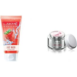 LAKMÉ Blush & Glow Gel Face Wash, Strawberry Blast, 100g and Absolute Perfect Radiance Skin Brightening Day Creme Light, 50g