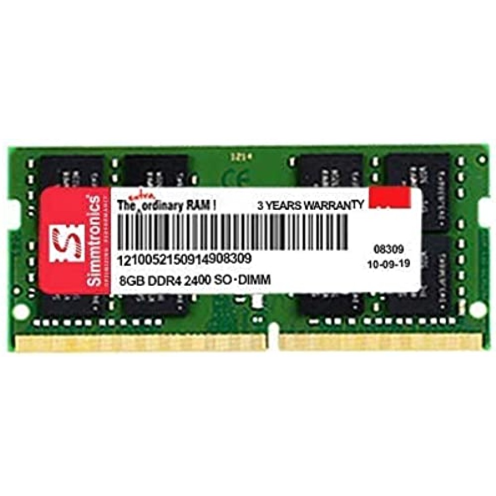 Simmtronics 8GB DDR4 Ram for Laptop with 3 Years Warranty (2400 Mhz)
