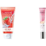 Lakmé Blush & Glow Gel Face Wash, Strawberry Blast, 100g And Pond's White Beauty BB+ Fairness Cream 01 Original, 18 g