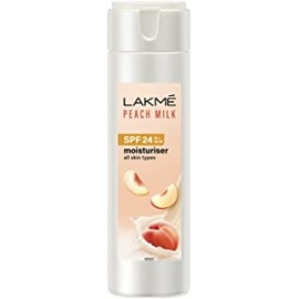 LAKMÉ Peach Milk Face Moisturizer SPF 24 PA++ 120ml, Daily Light Sunscreen Lotion with Vitamin C for Glowing Skin Sun Protection for Women