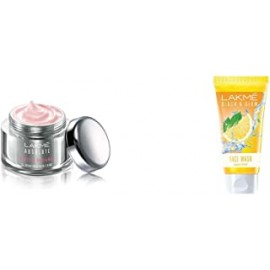 LAKMÉ Absolute Perfect Radiance Cream Skin lightening/Brightening Night Crème, 50g and Blush & Glow Facewash, Lemon Fresh, 100g