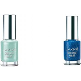 Lakmé Color Crush Nailart, M16 Mint Blue, 6 ml and Lakmé Color Crush Nailart, S8, 6ml