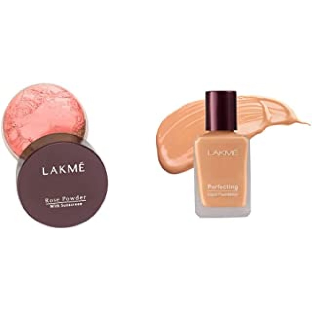 Lakme © Rose Face Powder, Warm Pink, 40g And Lakme © Perfecting Liquid Foundation, Shell, 27ml